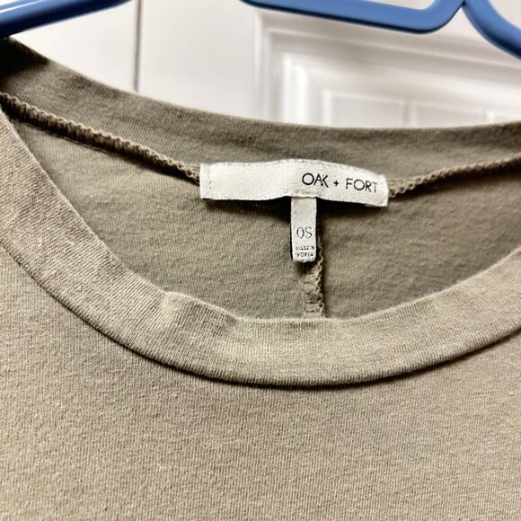 OAK + FORT Long Sleeve Crop Top - Green Wrap Knot - Picture 2 of 10